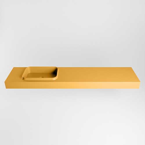 RIDGE Ocher Lavabo sospeso à parete solid surface 200cm. Posizione lavabo Sinistra.-2