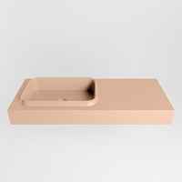 RIDGE Rosee freihängend Waschtisch aus solid surface (mineralwerkstoff) 110cm. Waschbeckenposition Links rand 12cm hoch.-2
