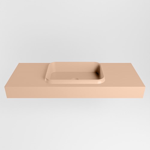 RIDGE Rosee vrijhangende solid surface wastafel 121cm. Positie wasbak midden.-2