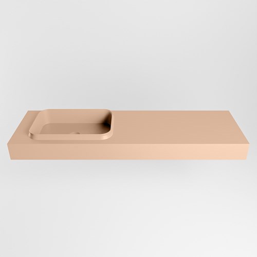 RIDGE Rosee vrijhangende solid surface wastafel 150cm. Positie wasbak links.-2