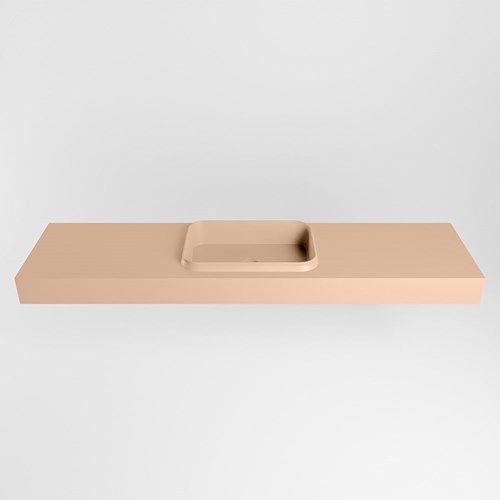 RIDGE Rosee vrijhangende solid surface wastafel 180cm. Positie wasbak midden.-2