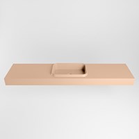 RIDGE Rosee vrijhangende solid surface wastafel 191cm. Positie wasbak midden.-2