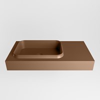 RIDGE Rust vrijhangende solid surface wastafel 90cm. Positie wasbak links.-2