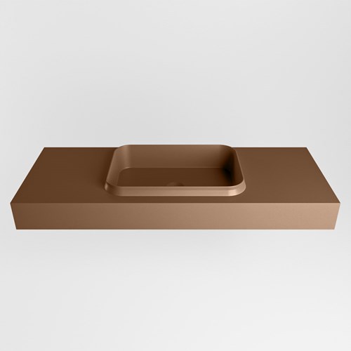 RIDGE Rust Lavabo mural solid surface 121cm. Position lavabo Centrée.-2