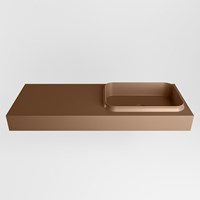 RIDGE Rust Lavabo suspendido de solid surface 121cm. Posición del fregadero Derecho borde de 12cm de alto.-2