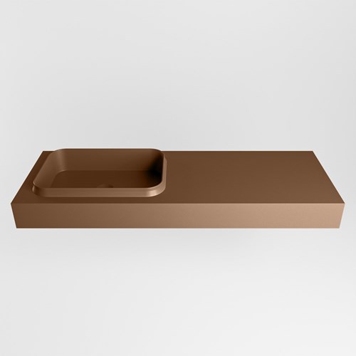 RIDGE Rust Lavabo mural solid surface 131cm. Position lavabo Gauche.-2
