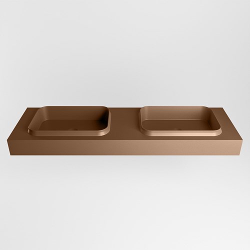 RIDGE Rust Lavabo sospeso à parete solid surface 161cm. Posizione lavabo Doppio.-2