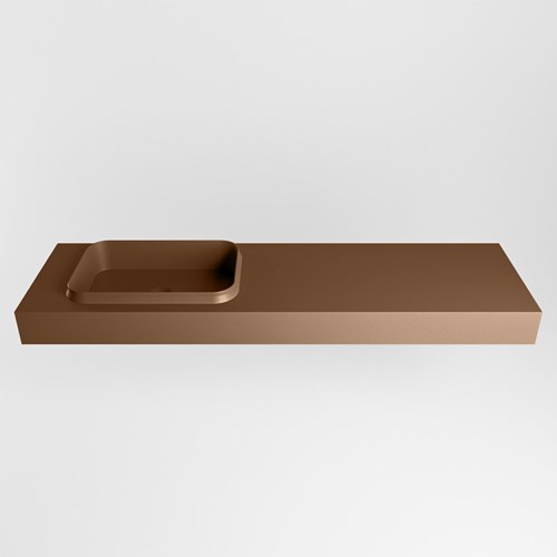 RIDGE Rust Lavabo sospeso à parete solid surface 161cm. Posizione lavabo Sinistra.-2