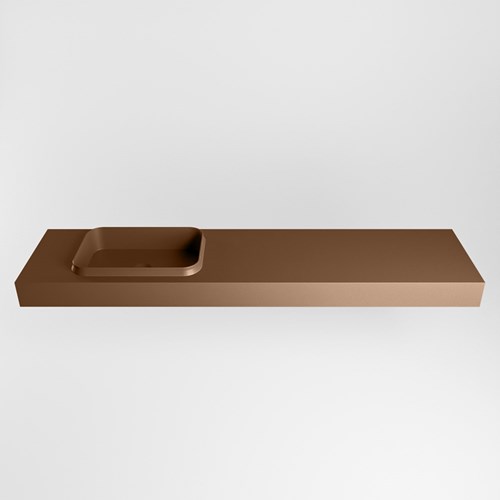 RIDGE Rust Lavabo mural solid surface 190cm. Position lavabo Gauche.-2