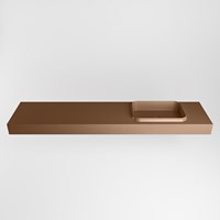 RIDGE Rust Lavabo sospeso à parete solid surface 200cm. Posizione lavabo Destra.-2