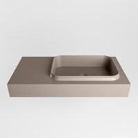 RIDGE Smoke vrijhangende solid surface wastafel 91cm. Positie wasbak rechts.-2
