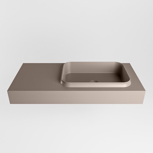 RIDGE Smoke freihängend Waschtisch aus solid surface (mineralwerkstoff) 101cm. Waschbeckenposition Rechts rand 12cm hoch.-2