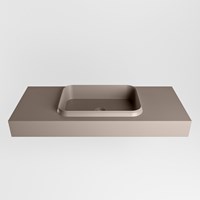 RIDGE Smoke vrijhangende solid surface wastafel 110cm. Positie wasbak midden.-2