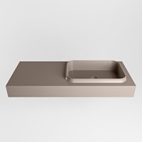 RIDGE Smoke vrijhangende solid surface wastafel 111cm. Positie wasbak rechts.-2
