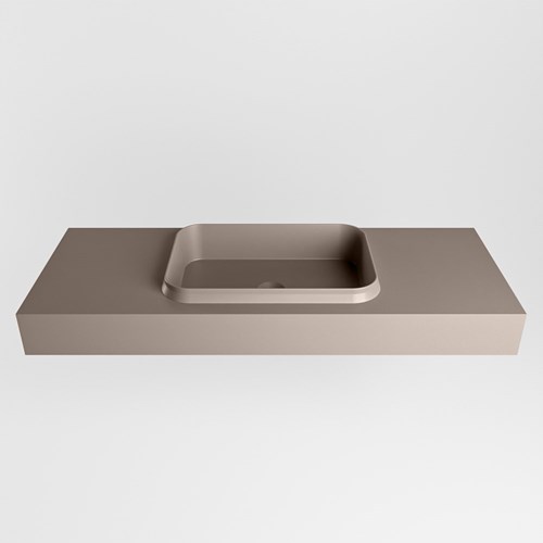 RIDGE Smoke vrijhangende solid surface wastafel 120cm. Positie wasbak midden.-2