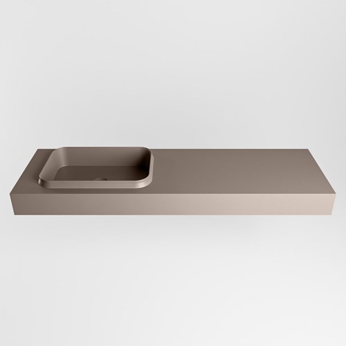 RIDGE Smoke vrijhangende solid surface wastafel 151cm. Positie wasbak links.-2
