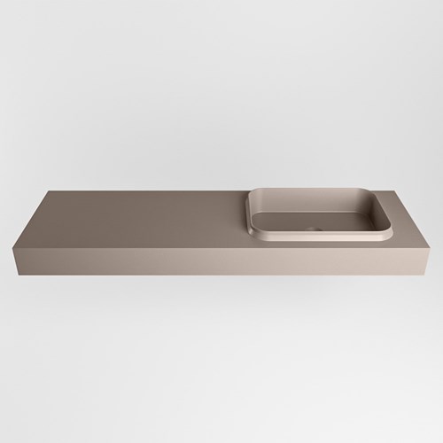 RIDGE Smoke Lavabo sospeso à parete solid surface 150cm. Posizione lavabo Destra.-2