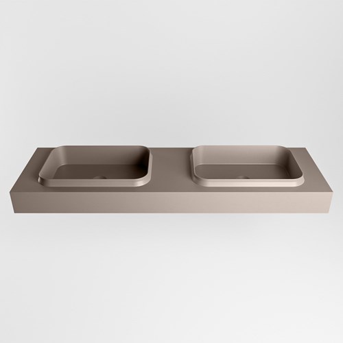 RIDGE Smoke Lavabo sospeso à parete solid surface 161cm. Posizione lavabo Doppio.-2