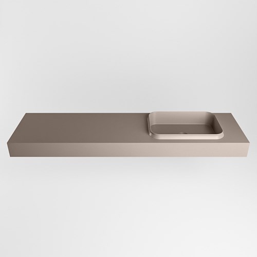 RIDGE Smoke Lavabo mural solid surface 171cm. Position lavabo Droite.-2