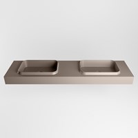 RIDGE Smoke vrijhangende solid surface wastafel 181cm. Positie wasbak dubbel.-2