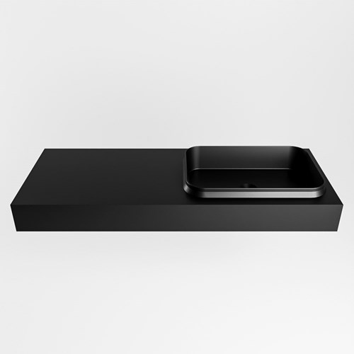 RIDGE Urban vrijhangende solid surface wastafel 120cm. Positie wasbak rechts.-2