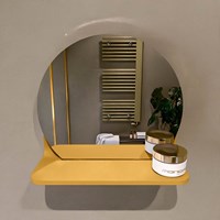 MONDIAZ SPOT spiegel rond Ø30cm met Spiegelplanchet kleur Ocher.-2