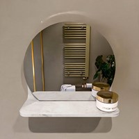 MONDIAZ SPOT spiegel rond Ø30cm met Spiegelplanchet kleur Ostra.-2