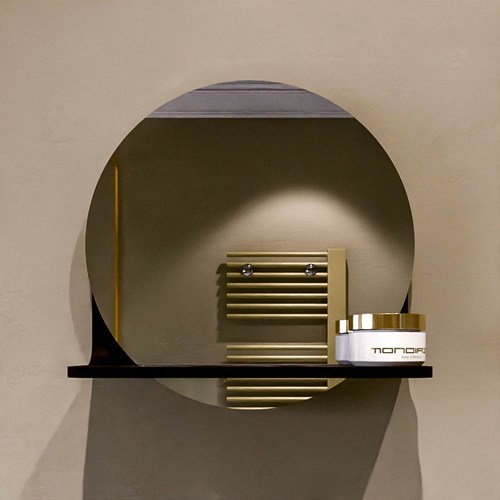 MONDIAZ SPOT mirror round Ø30cm with mirror shelf color Urban.-3