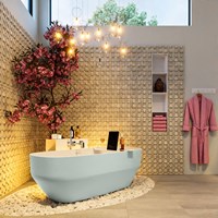 STONE Freistehende Badewanne 170x75cm farbe Greey / Talc.-2