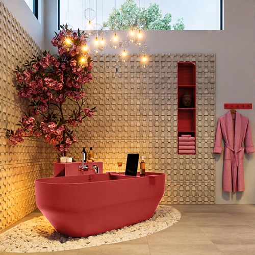 STONE baignoire autoportante 170x75cm couleur Fire / Fire.-2