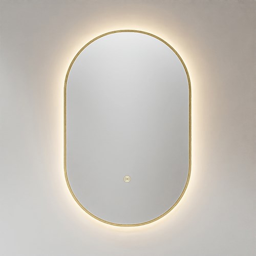 MONDIAZ GLOW mirror Oval 45x90cm Oro. Motion sensor LED lighting around.-2
