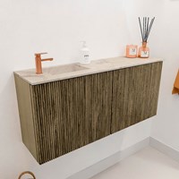 JOYA-DLUX 90cm mobile lavabo colore Dusk. Lavabo FAYE posizione Sinistra 1 foro per rubinetto colore Frappe.-3