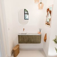 JOYA-DLUX 101,6cm toiletmeubel ronding rechts kleur Dusk. Wastafel FAYE positie Links Zonder kraangat kleur Glace.-2