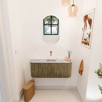 JOYA-DLUX 103,2cm toiletmeubel ronding links + rechts kleur Dusk. Wastafel FAYE positie Midden Zonder kraangat kleur Glace.-2
