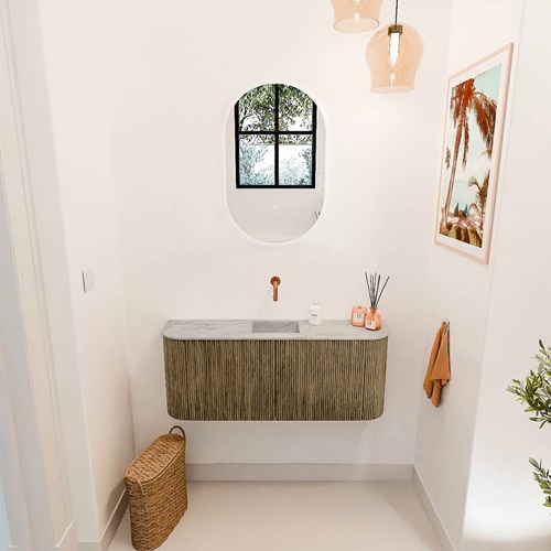 JOYA-DLUX 103,2cm toiletmeubel ronding links + rechts kleur Dusk. Wastafel FAYE positie Midden Zonder kraangat kleur Glace.-2