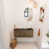 JOYA-DLUX 101,6cm mobile lavabo colore curva sinistra Dusk. Lavabo FAYE posizione Destra 1 foro per rubinetto colore Lava.-2