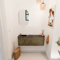 JOYA-DLUX 111,6cm toiletmeubel ronding rechts kleur Dusk. Wastafel FAYE positie Links 1 kraangat kleur Lava.-2