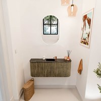 JOYA-DLUX 103,2cm mobile lavabo colore curva sinistra + destra Dusk. Lavabo FAYE posizione Centro 1 foro per rubinetto colore Lava.-2