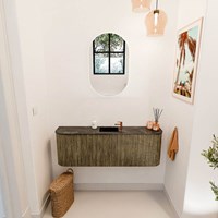 JOYA-DLUX 123,2cm mobile lavabo colore curva sinistra + destra Dusk. Lavabo FAYE posizione Centro 1 foro per rubinetto colore Lava.-2