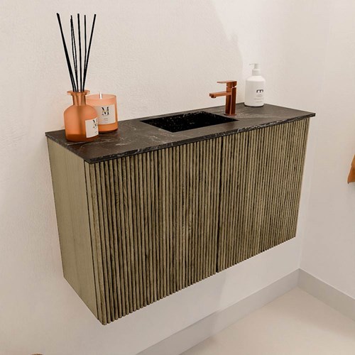 JOYA-DLUX 70cm toiletmeubel kleur Dusk. Wastafel FAYE positie Midden 1 kraangat kleur Lava.-3