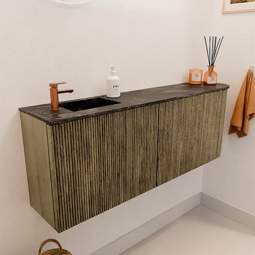 JOYA-DLUX 111,6cm toiletmeubel ronding rechts kleur Dusk. Wastafel FAYE positie Links 1 kraangat kleur Lava.-3