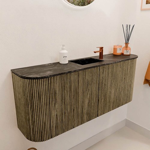 JOYA-DLUX 103,2cm mobile lavabo colore curva sinistra + destra Dusk. Lavabo FAYE posizione Centro 1 foro per rubinetto colore Lava.-3