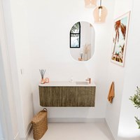JOYA-DLUX 101,6cm mobile lavabo colore curva sinistra Dusk. Lavabo FAYE posizione Destra 1 foro per rubinetto colore Meli.-2