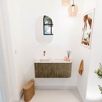 JOYA-DLUX 91,6cm toiletmeubel ronding rechts kleur Dusk. Wastafel FAYE positie Links Zonder kraangat kleur Nata.-2