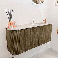 JOYA-DLUX 91,6cm toiletmeubel ronding links kleur Dusk. Wastafel FAYE positie Rechts 1 kraangat kleur Nata.-3