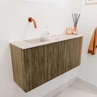 JOYA-DLUX 91,6cm toiletmeubel ronding rechts kleur Dusk. Wastafel FAYE positie Links Zonder kraangat kleur Nata.-3
