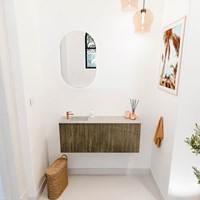 JOYA-DLUX 100cm toiletmeubel kleur Dusk. Wastafel FAYE positie Links 1 kraangat kleur Opalo.-2