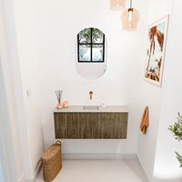 JOYA-DLUX 100cm toiletmeubel kleur Dusk. Wastafel FAYE positie Midden Zonder kraangat kleur Opalo.-2