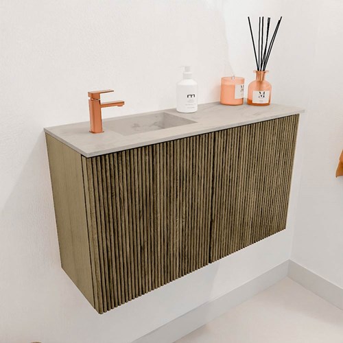JOYA-DLUX 70cm toiletmeubel kleur Dusk. Wastafel FAYE positie Links 1 kraangat kleur Opalo.-3