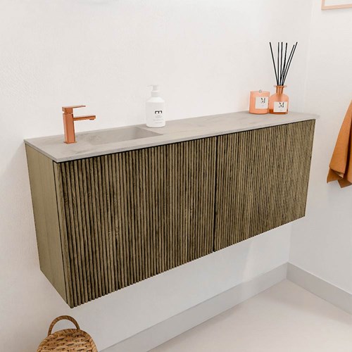 JOYA-DLUX 100cm toiletmeubel kleur Dusk. Wastafel FAYE positie Links 1 kraangat kleur Opalo.-3